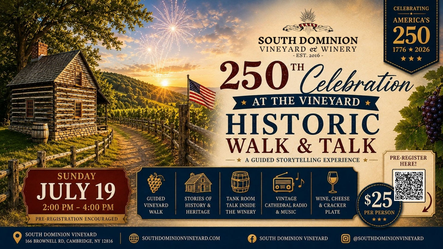 History Walk & Talk: 250th Celebration at South Dominion Vineyard