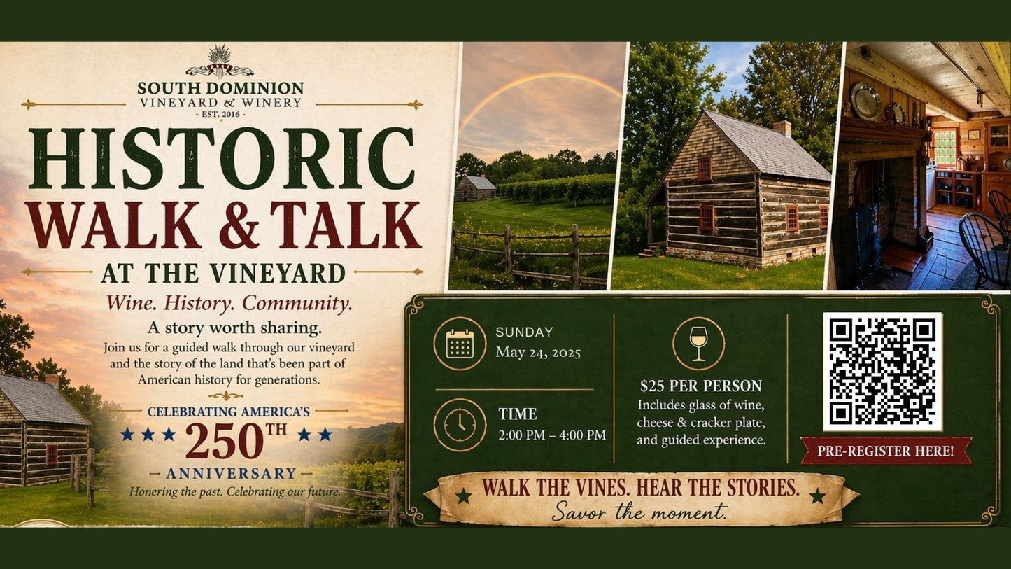 History Walk & Talk Sundays at South Dominion Vineyard (May Edition)