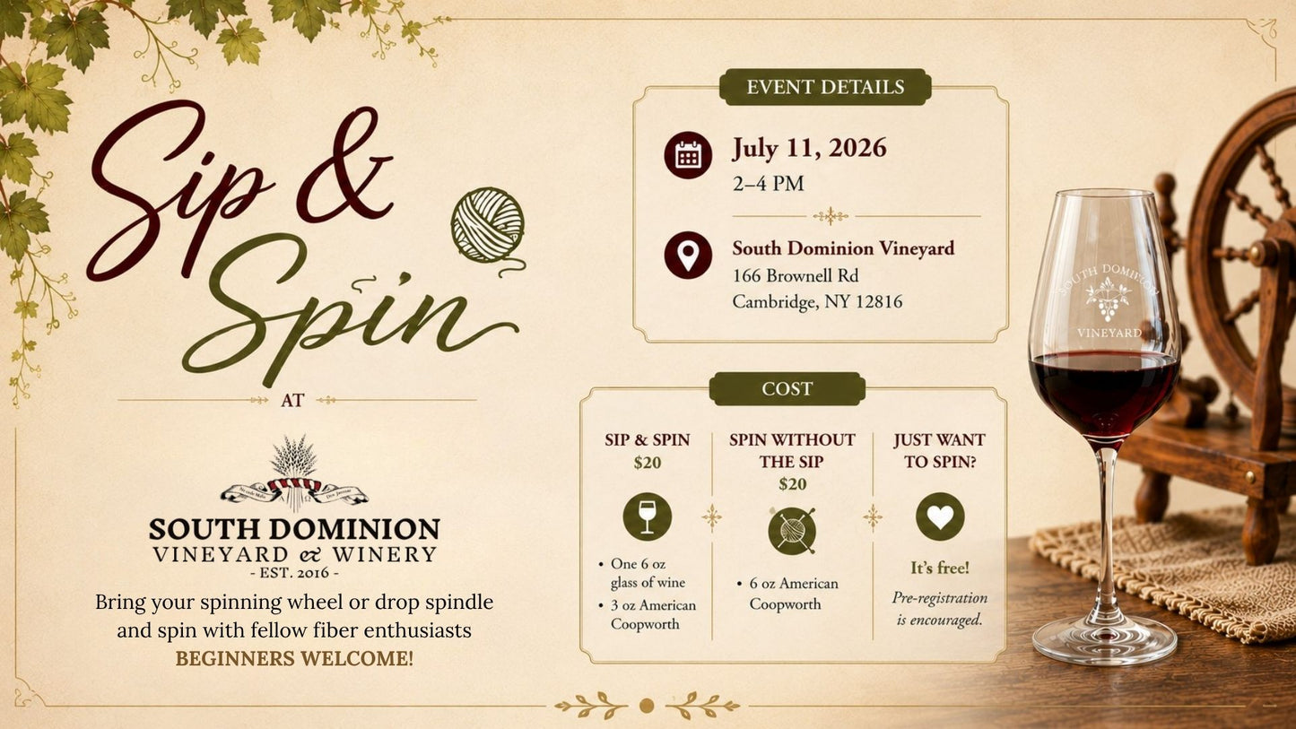 Sip & Spin at South Dominion Vineyard